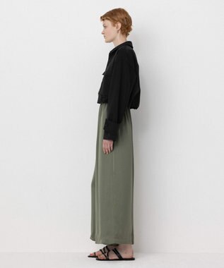 NAVE 【Nave・洗える】ヴィンテージサテン オールインワン カーキ系