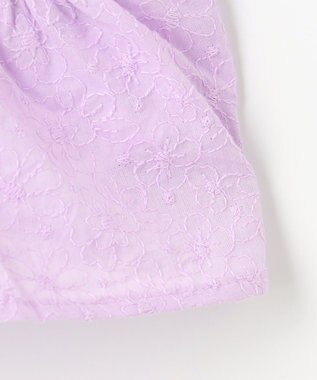 ANY KIDS キャミソール付き 長袖Tシャツ ラベンダー×オフホワイト