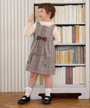 ANY KIDS メロディジャンパースカート ブラウン×チェック