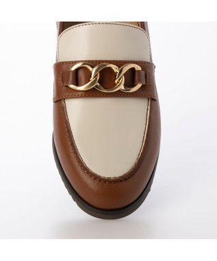 ing <ing>チェーンモチーフローファー ブラウンコンビ