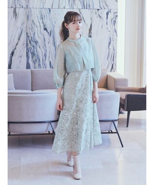 earth music&ecology ＳＥＴ２点　シアーブラウス＋レースキャミワンピース Mint