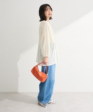 Green Parks メッシュレースタック入りプルオーバー Ivory