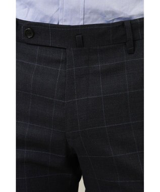 DAKS ウールチェックパンツ ネイビー