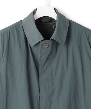 J.PRESS YORK STREET 【UNISEX】ナイロンワッシャーステンカラーコート スモーキーグリーン系