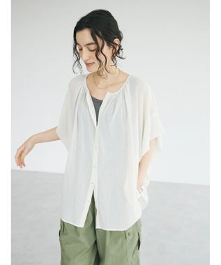 CRAFT STANDARD BOUTIQUE ウ゛ィンテージボイル２ＷＡＹタックブラウス Off White