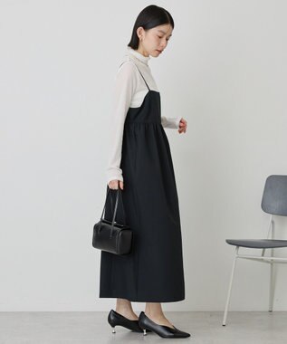 AMERICAN HOLIC 【選べる丈】【イージーケア】サッカーキャミワンピース Black