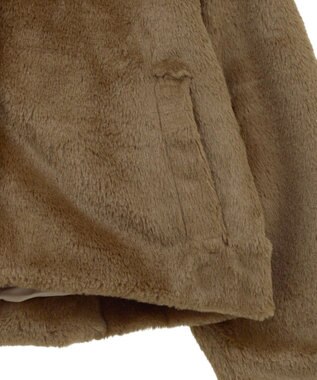 earth music&ecology ファーショートブルゾン Brown