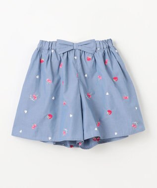 ANY KIDS 総柄刺繍 キュロット ブルー