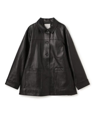 UNFILO L 【洗える】フェイクレザー ジャケット ブラック