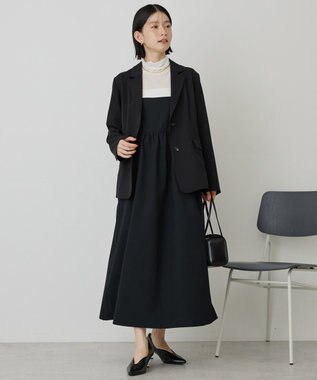 AMERICAN HOLIC 【選べる丈】【イージーケア】サッカーキャミワンピース Black