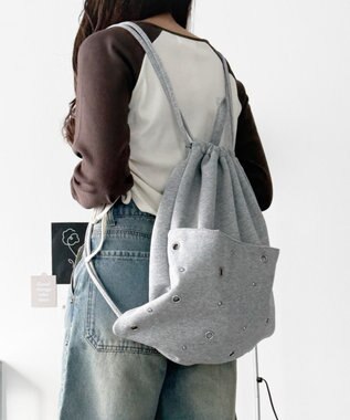 WEGO ハトメデザインナップサック グレー