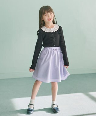 組曲 KIDS 【150-160㎝】フラワーパッチワークスカート ネイビー系5