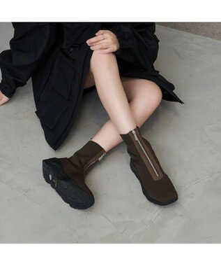 MODE ET JACOMO <carino>フロントジップニットブーツ