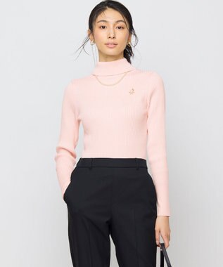 【前後着用・手洗い可】ELENAスパンコール襟デザイン ニット