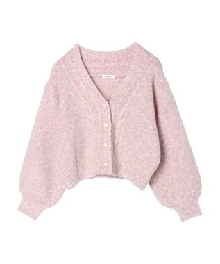 earth music&ecology ラメスラブニットカーディガン Pink