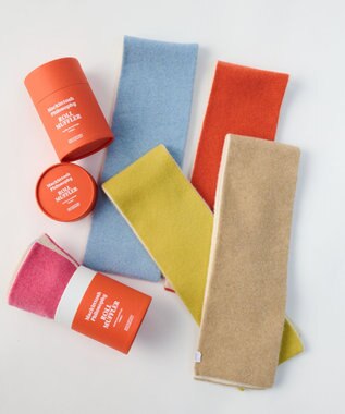 MOONBAT MACKINTOSH PHILOSOPHY(マッキントッシュ フィロソフィー）【ギフトBOX付】ウール100％ リバーシブル ニット マフラー ユニセックス 日本製 ベージュ