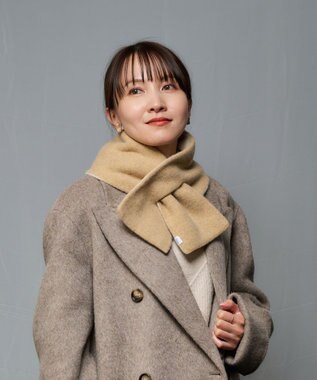 MOONBAT MACKINTOSH PHILOSOPHY(マッキントッシュ フィロソフィー）【ギフトBOX付】ウール100％ リバーシブル ニット マフラー ユニセックス 日本製 ベージュ