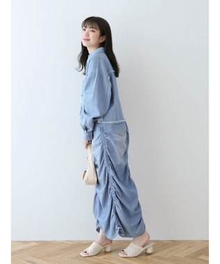 Green Parks ・ＳＵＧＡＲ　ＳＰＯＯＮ　クロップドデニムシャツ Light Indigo