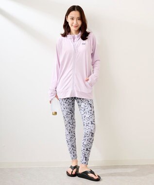 OP／FILA 【FILA】ラッシュガードブロックメッシュ スタンドカラージャケット ライトパープル