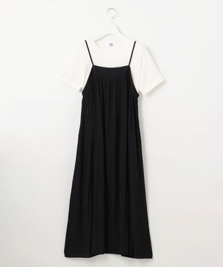 J.PRESS LADIES 【WEB限定・洗える】キャミワンピース カットソー ツインセット ブラック系