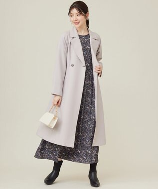 ANY SIS 【BAILA12月号掲載・貴島明日香さんコラボ】ペイントタッチフラワー ワンピース モカグレー系