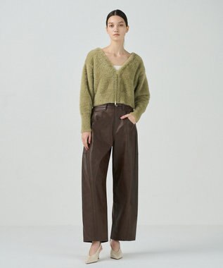 GRACE CONTINENTAL フェザーzipニットカーディガン