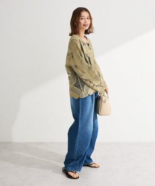 Green Parks レースカーディガン Khaki
