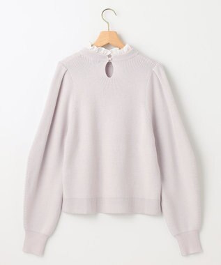 組曲 L 【WEB限定】襟付き片畔ニットプルオーバー ライトグレー系