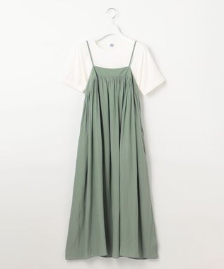 J.PRESS LADIES 【WEB限定・洗える】キャミワンピース カットソー ツインセット ライトグリーン系