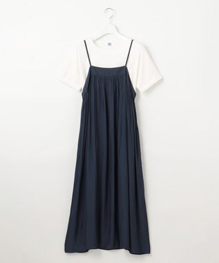 J.PRESS LADIES 【WEB限定・洗える】キャミワンピース カットソー ツインセット ブルー系