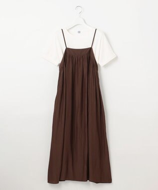 J.PRESS LADIES 【WEB限定・洗える】キャミワンピース カットソー ツインセット ブラウン系