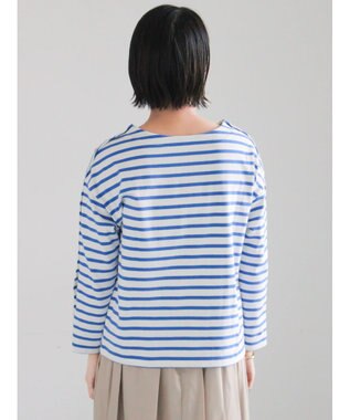 Te chichi ショルダー釦ボーダーカットソー ブルー