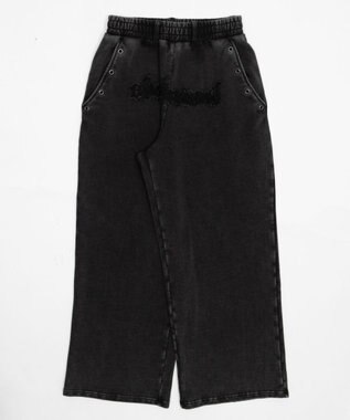 WEGO 【ウエストゴム/ユニセックス着用ITEM】ブリーチハトメスウェットパンツ ブラックその他