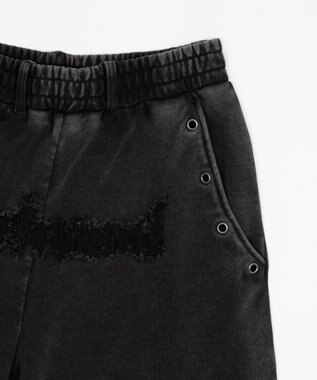 WEGO 【ウエストゴム/ユニセックス着用ITEM】ブリーチハトメスウェットパンツ ブラックその他