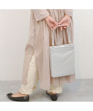 UNBILLION perche 牛革ソフト3層かがり2wayショルダーバッグ シルバー