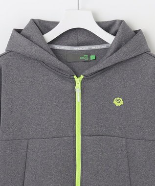 PW CIRCULUS 【MEN】【洗える/吸汗速乾/ストレッチ】ダンボール ロゴ ジップアップ パーカー ライトグレー系