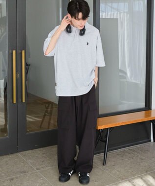 WEGO 【ユニセックス着用ITEM/MLサイズ展開】別注USPOLO　ヘビーウェイトポロT アッシュグレー