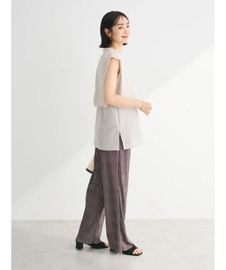 Green Parks レイヤードノースリーブブラウス Light Gray