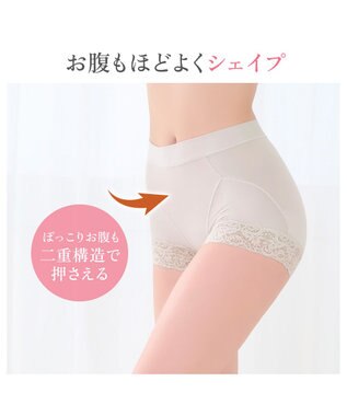 BRADELIS New York 【BRADELIS NewYork peace】すっぽりフィット綿混一分丈ショーツ25 深め 伸縮性抜群 ボーイレッグ グレージュ