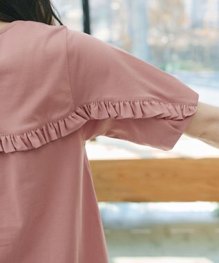 Tiaclasse L 【おのののかさん着用】「サマケア」バックヨークフリルチュニック ピンク