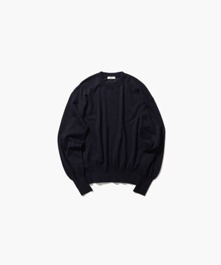 ATON CASHMERE SILK SPUN | クルーネックセーター NAVY