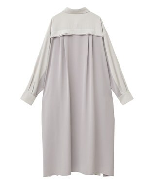 YECCA VECCA カーゴデザイン配色シャツワンピース Light Beige