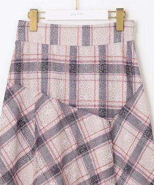 ANY SIS 【洗える】レースオンチェック スカート アイボリー系