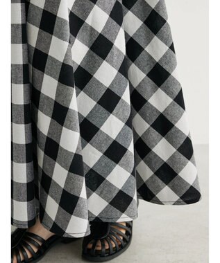 Green Parks ・ｆｕｒｒｙ　ｒａｔｅ　ギンガムバイアススカート Black