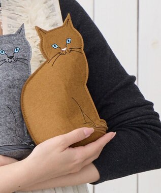 ROOTOTE 3622【ネコポーチ】EU.ウイズルー.オスワリネコ-B 02：チャ