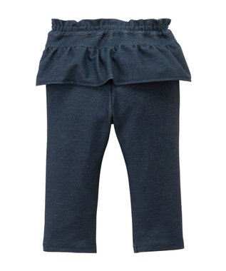 MIKI HOUSE HOT BISCUITS 【80-120cm】 フリル付きストレッチデニムパンツ 紺