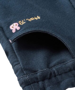 MIKI HOUSE HOT BISCUITS 【80-120cm】 フリル付きストレッチデニムパンツ 紺