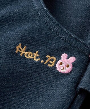 MIKI HOUSE HOT BISCUITS 【80-120cm】 フリル付きストレッチデニムパンツ 紺