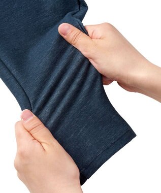 MIKI HOUSE HOT BISCUITS 【80-120cm】 フリル付きストレッチデニムパンツ 紺