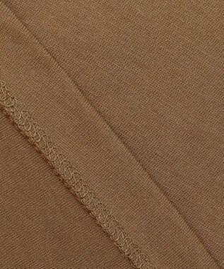 BEIGE， 【洗える】STOCK / オーガニックコットン半袖Vスリットトップス Khaki
